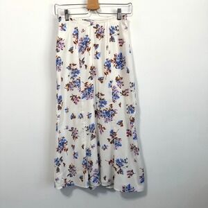 Abercrombie Fitch Skirt XS White Floral Trumpet 90s Party Summer‎ V Waist Boho
